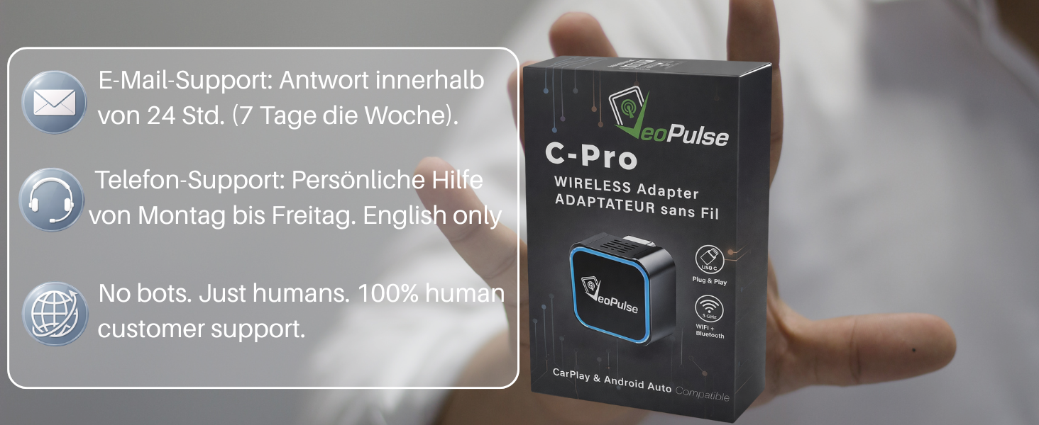 VeoPulse Kundenservice in Frankreich für den C-Pro CarPlay Wireless Adapter